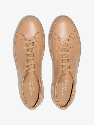 Shop Common Projects Brown Achilles Low Top Leather Sneakers In Neutrals