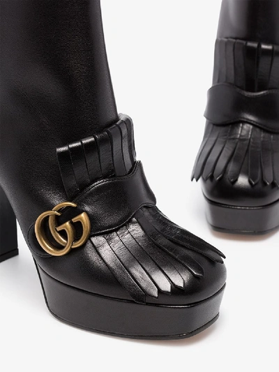 Shop Gucci Black Marmont 115 Leather Ankle Boots