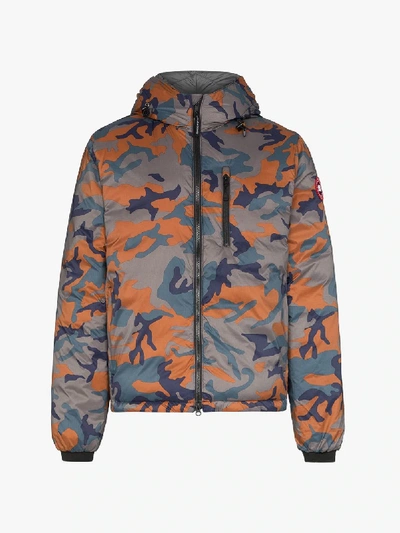 Shop Canada Goose Lodge Hooded Camouflage Jacket In Grey