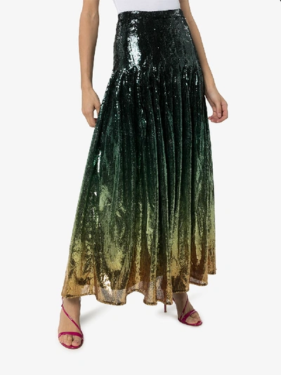 Shop Mary Katrantzou Clement Ombré Sequinned Skirt In Multicoloured