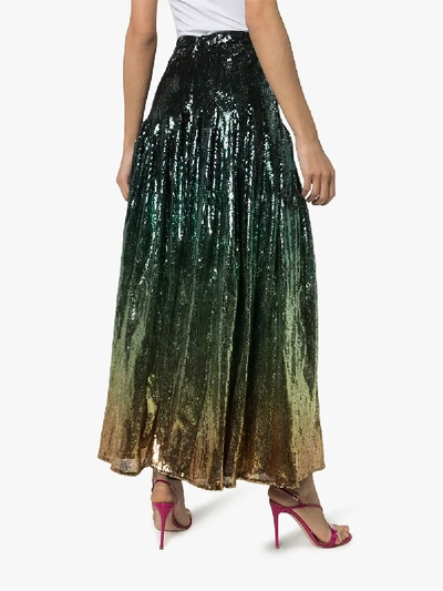 Shop Mary Katrantzou Clement Ombré Sequinned Skirt In Multicoloured