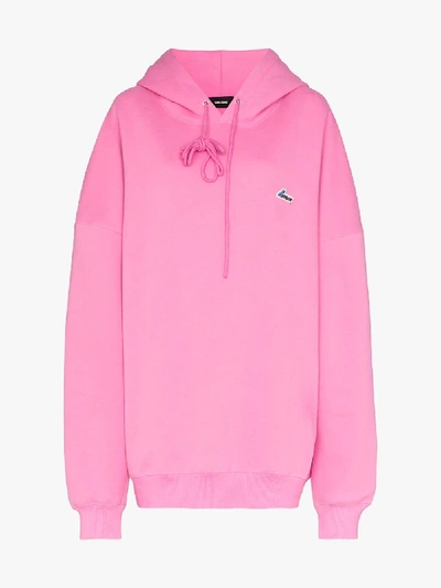 Shop We11 Done We11done Logo Hooded Sweatshirt In Pink