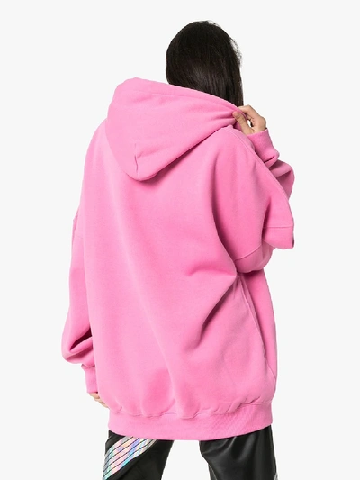 Shop We11 Done We11done Logo Hooded Sweatshirt In Pink