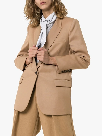 Shop Nili Lotan Diane Tailored Blazer In Brown