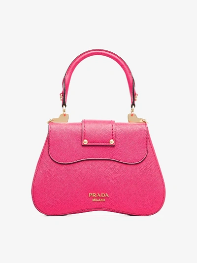 Shop Prada Womens Pink Sidonie Medium Saffiano Leather Bag