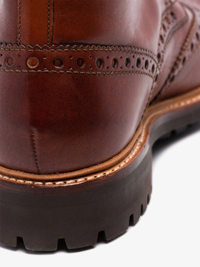 Shop Grenson Tan Fred Hand Painted Leather Boots In Brown