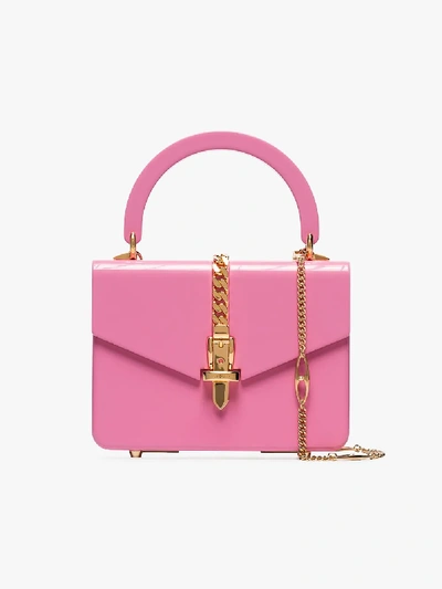 Shop Gucci Pink Sylvie Mini Plexus Tote Bag