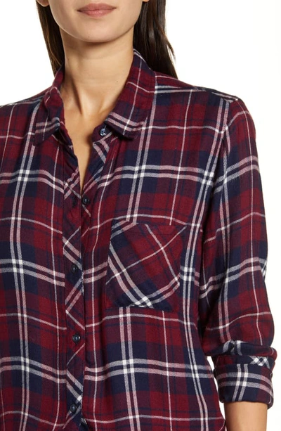 Shop Rails Hunter Plaid Shirt In Currant Navy Ivory