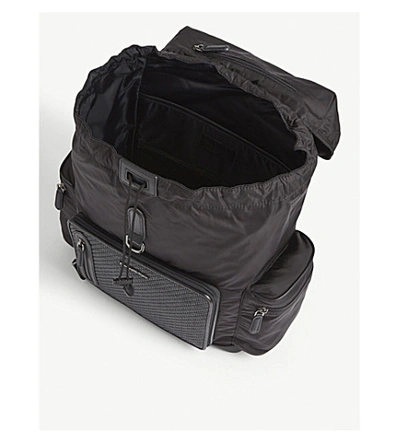 Shop Ermenegildo Zegna Pelletessuta™ Leather-trimmed Nylon Backpack In Black