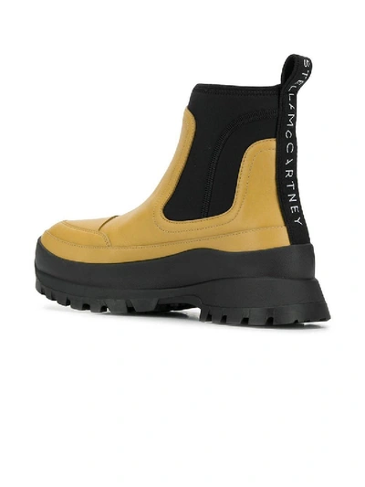 Shop Stella Mccartney 45mm Utility Ankle Boots Black & Mustard