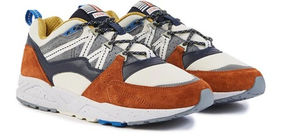 Shop Karhu Fusion 2.0 Trainers In Leather Brown / Night Sky