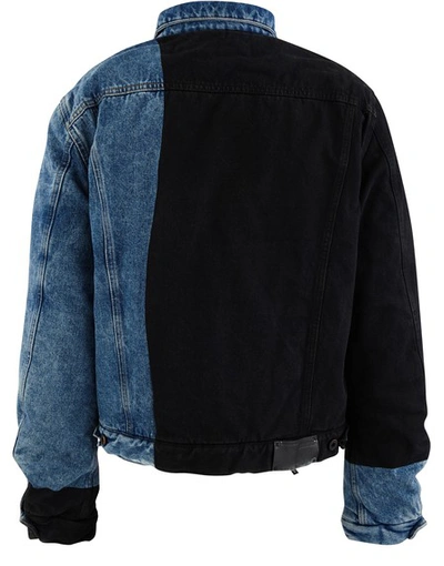 Shop Off-white Denim Jacket In Dark Blue Fuchsia