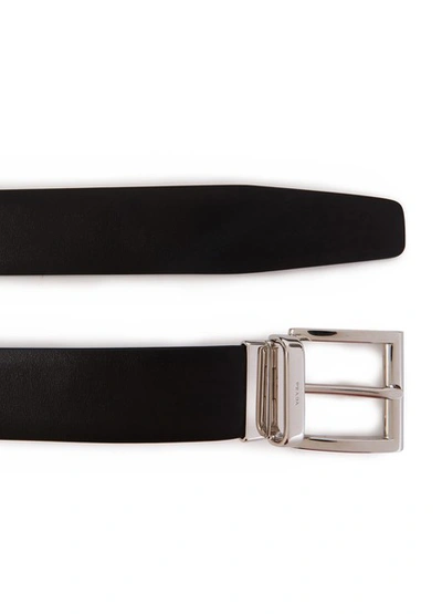 Shop Prada City Calf Skin Belt In Nero/baltico