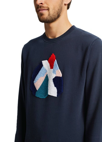 Shop Olow Kandel Round Neck Sweatshirt In Navy
