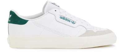 Adidas original continental 80 vulc deals trainers in leather with green tab