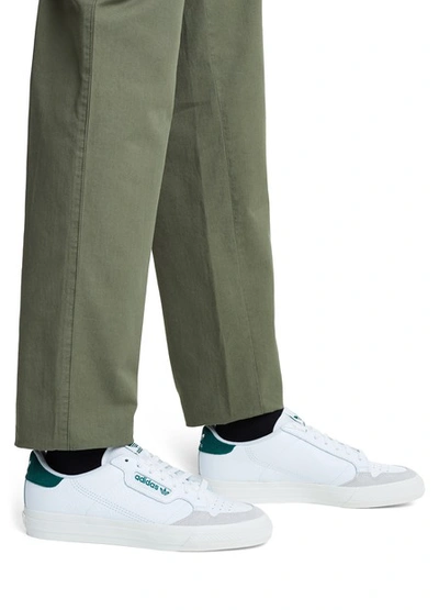 Adidas Originals Continental 80 Vulc Sneakers In Leather With Green  Tab-white | ModeSens