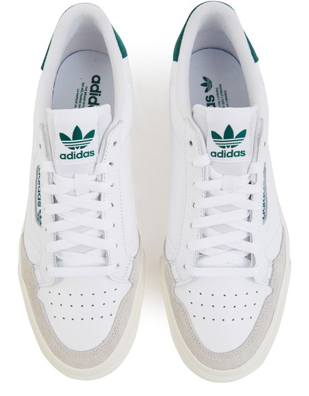 adidas original continental 80 vulc trainers in leather with green tab