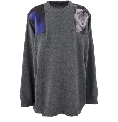 Shop Raf Simons Oversized Printed Jumper In Grey