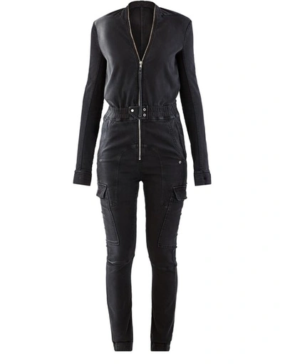 Shop Rick Owens Denim Jumpsuit In Black