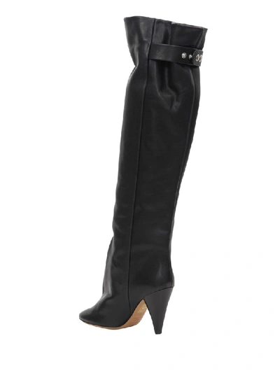 Shop Isabel Marant Lacine Over-the-knee Boots In Nero