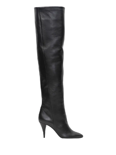 Shop Saint Laurent Kiki Over-the-knee Boots In Nero