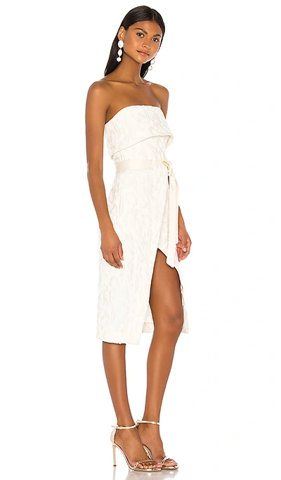 Shop Alexis Isotta Dress In White Floral Jacquard