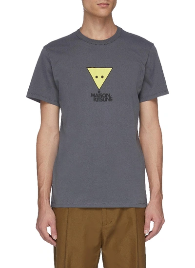 Shop Maison Kitsuné 'triangle Fox' Logo Print T-shirt
