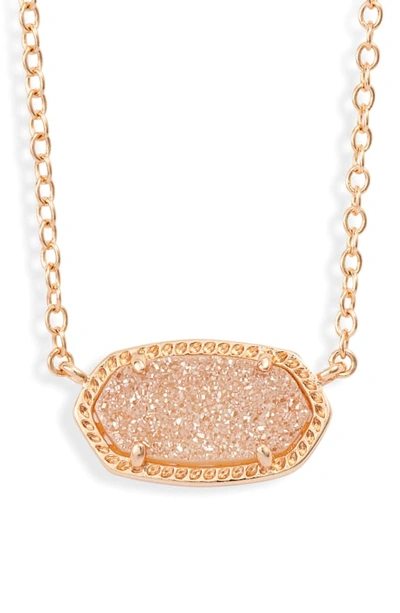 Shop Kendra Scott Elisa Pendant Necklace In Rose Gold/ Sand Drusy