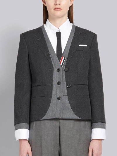 Shop Thom Browne Trompe L'oeil Suit Sport Coat In Grey