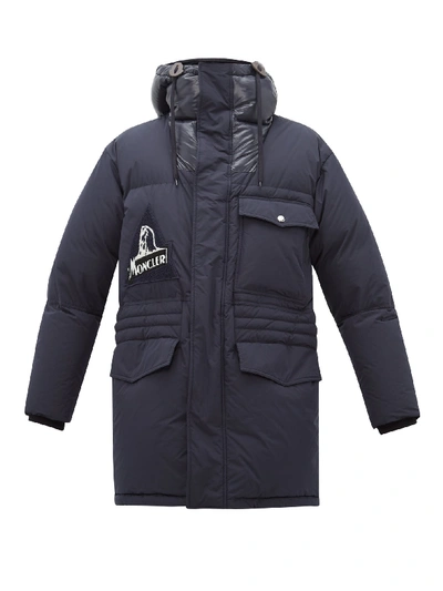 Moncler Dedion Logo-appliqué Hooded Parka In Navy | ModeSens