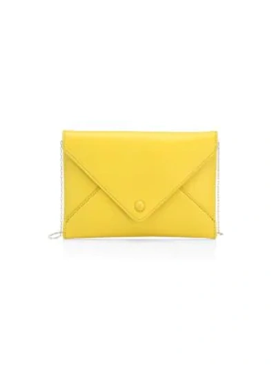Shop The Row Leather Envelope Clutch In Citron