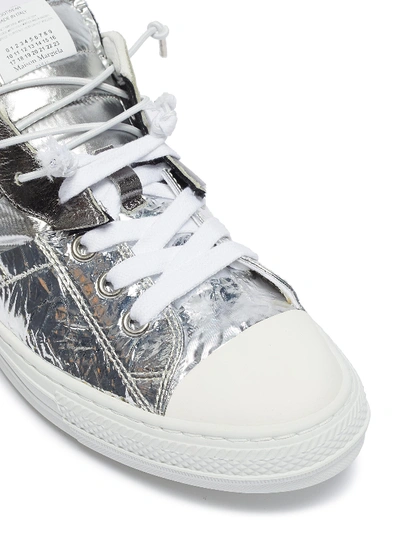 Shop Maison Margiela 'evolution' Patchwork Sneakers In Silver