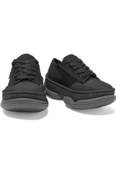 Shop Alexander Wang A1 Canvas Platform Sneakers In Black