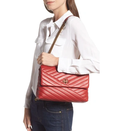 Tory Burch Kira Chevron Leather Crossbody Bag - Red In Red Apple | ModeSens