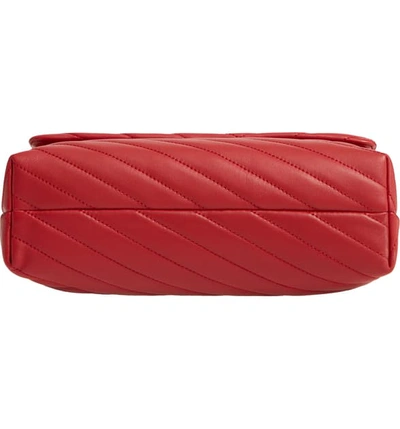 Shop Tory Burch Kira Chevron Leather Crossbody Bag In Red Apple