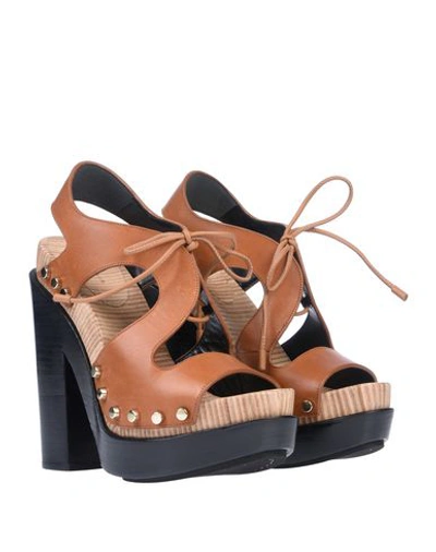 Shop Balenciaga Sandals In Camel