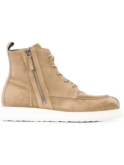 Shop Pierre Hardy Neutral Men's Up State Leather Boots In Neutrals