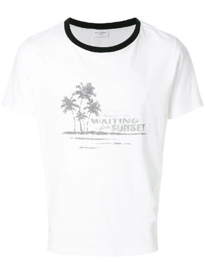 Shop Saint Laurent Waiting For Sunset T-shirt In White