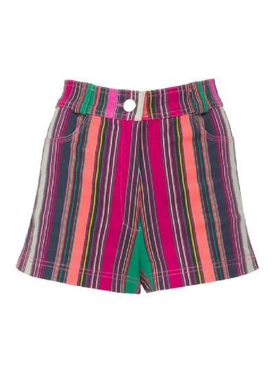 Shop Lhd Collins Avenue Striped Shorts In Grey