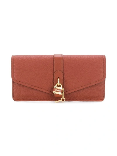 Shop Chloé Sepia Brown Aby Wallet