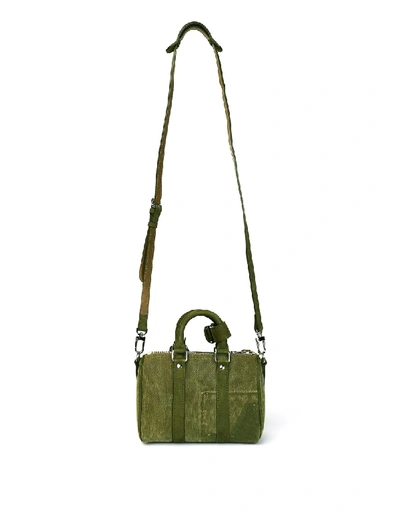 Shop Readymade Embroidered Small Khaki Bag In Green