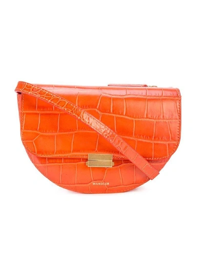 Shop Wandler Leather Anna Belt Bag In Orange