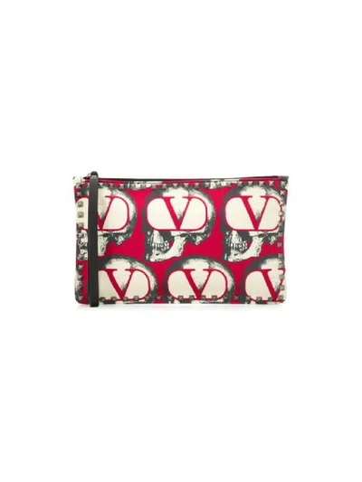 Shop Valentino Red Men's  Garavani X Undercover Rockstud Pouch In Neutrals