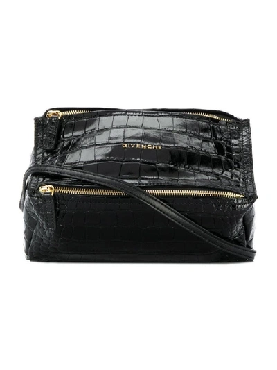 Shop Givenchy Black Women's Black Embossed Mini Pandora Bag
