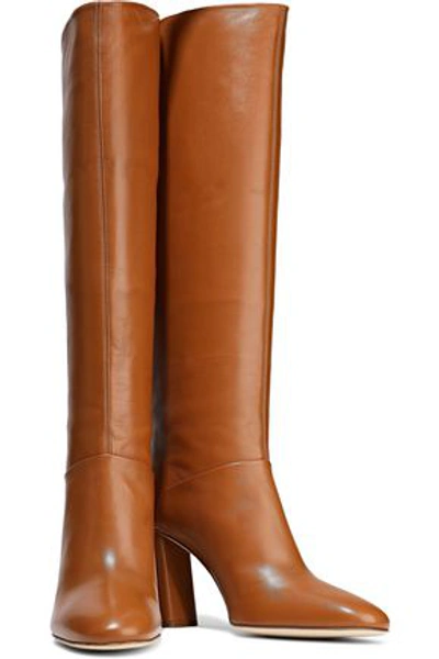 Shop Acne Studios Leather Knee Boots In Camel