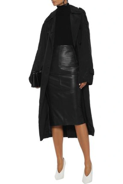 Shop Helmut Lang Woman Belted Shell Trench Coat Black