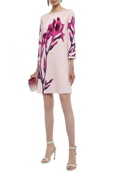 Shop Just Cavalli Floral-print Stretch-jersey Mini Dress In Pastel Pink