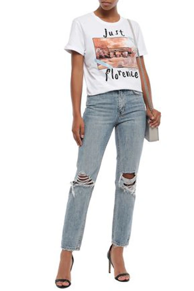 Shop Just Cavalli Printed Cotton-jersey T-shirt In White