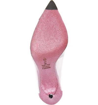 Shop Schutz Cendi Transparent Pump In Pink Glitter