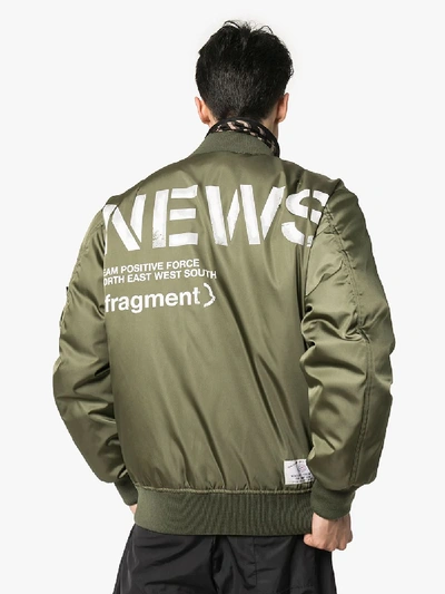 Shop Moncler Genius X Fragment Raptor Bomber Jacket In Green